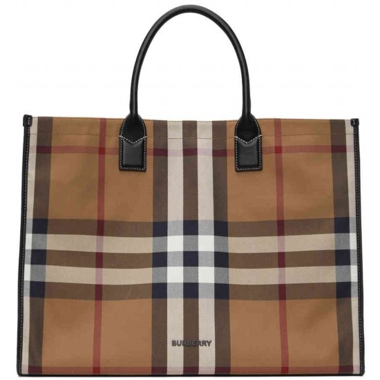 Beige Check Denny Tote