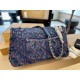 2colors CHANEL Denim AIRLINE XL CLASSIC FLAP BAG 38CM