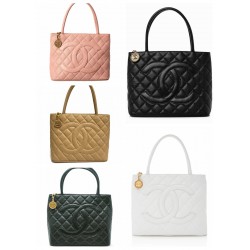 5colors Chanel Caviar Leather Medallion Tote