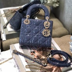 MINI LADY DIOR BAG Patent Cannage Calfskin