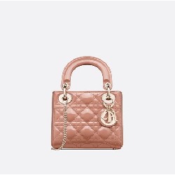 MINI LADY DIOR BAG Patent Cannage Calfskin
