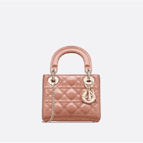 MINI LADY DIOR BAG Patent Cannage Calfskin