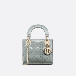 MINI LADY DIOR BAG Patent Cannage Calfskin