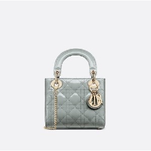 MINI LADY DIOR BAG Patent Cannage Calfskin