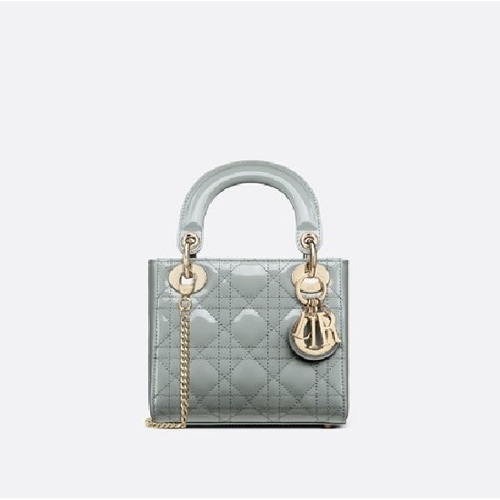 MINI LADY DIOR BAG Patent Cannage Calfskin