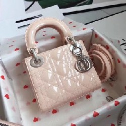 MINI LADY DIOR BAG Patent Cannage Calfskin