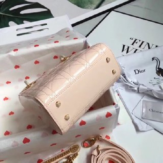 MINI LADY DIOR BAG Patent Cannage Calfskin