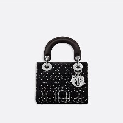 MINI LADY DIOR BAG Strass Cannage Satin