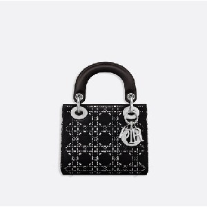 MINI LADY DIOR BAG Strass Cannage Satin