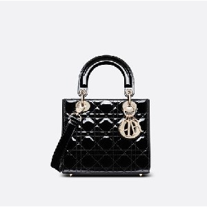 SMALL LADY DIOR BAG Patent Cannage Calfskin