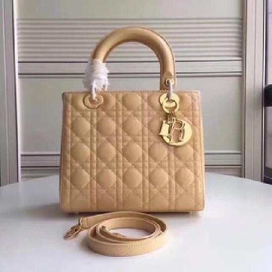 MEDIUM LADY DIOR BAG Patent Cannage Calfskin