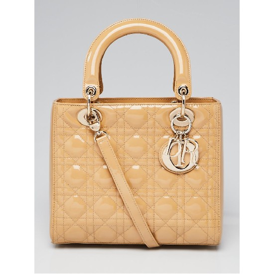 MEDIUM LADY DIOR BAG Patent Cannage Calfskin