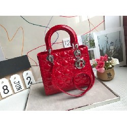 MEDIUM LADY DIOR BAG Patent Cannage Calfskin