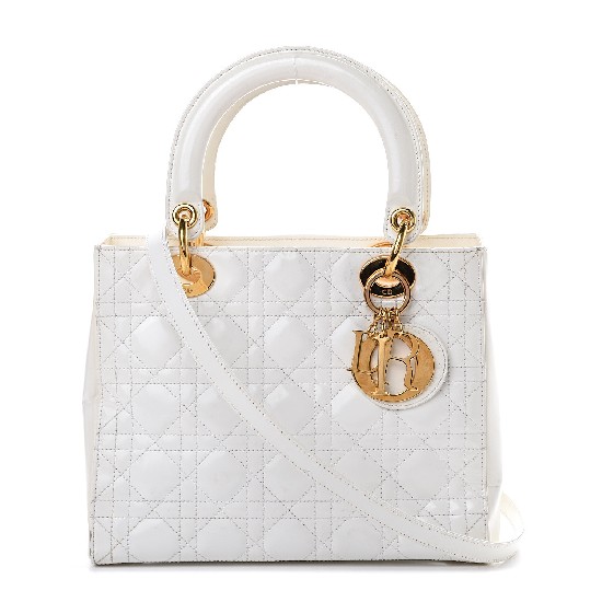 MEDIUM LADY DIOR BAG Patent Cannage Calfskin