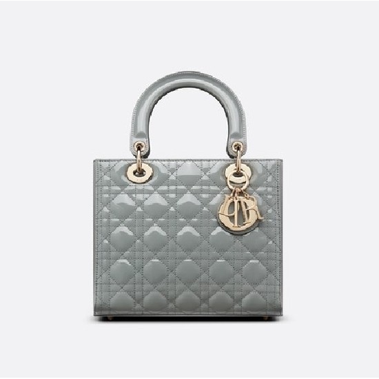 MEDIUM LADY DIOR BAG Patent Cannage Calfskin