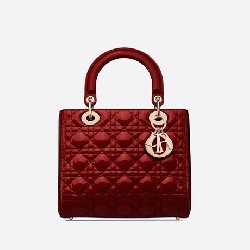 MEDIUM LADY DIOR BAG Patent Cannage Calfskin