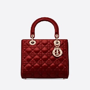 MEDIUM LADY DIOR BAG Patent Cannage Calfskin