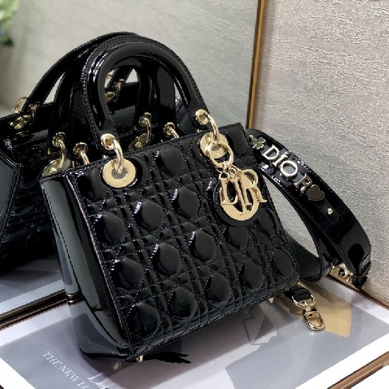 LADY DIOR MY ABCDIOR BAG Patent Cannage Calfskin