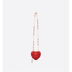 DIORAMOUR DIOR CARO HEART POUCH WITH CHAIN