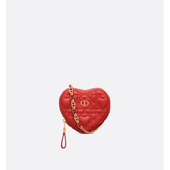 DIORAMOUR DIOR CARO HEART POUCH WITH CHAIN