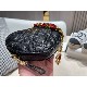 DIORAMOUR DIOR CARO HEART POUCH WITH CHAIN