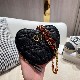 DIORAMOUR DIOR CARO HEART POUCH WITH CHAIN