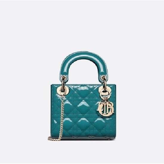 MINI LADY DIOR BAG Patent Cannage Calfskin
