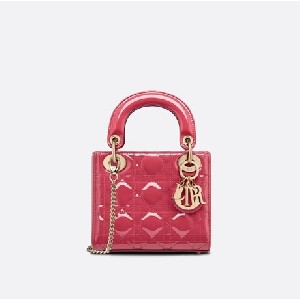 MINI LADY DIOR BAG Patent Cannage Calfskin