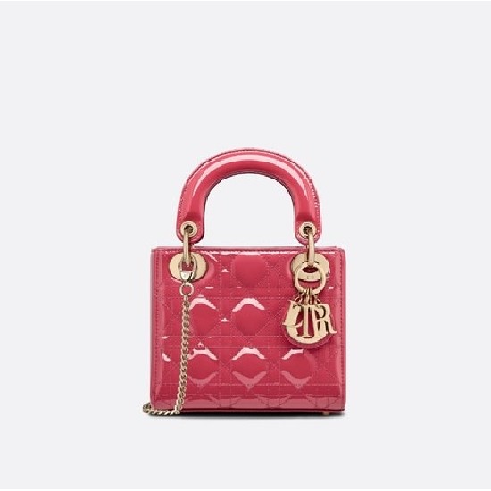 MINI LADY DIOR BAG Patent Cannage Calfskin