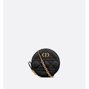 DIOR CARO ROUND POUCH WITH CHAIN