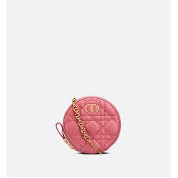 DIOR CARO ROUND POUCH WITH CHAIN