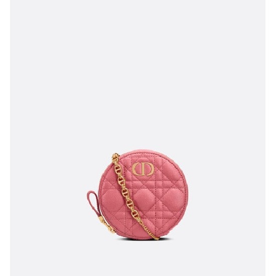 DIOR CARO ROUND POUCH WITH CHAIN