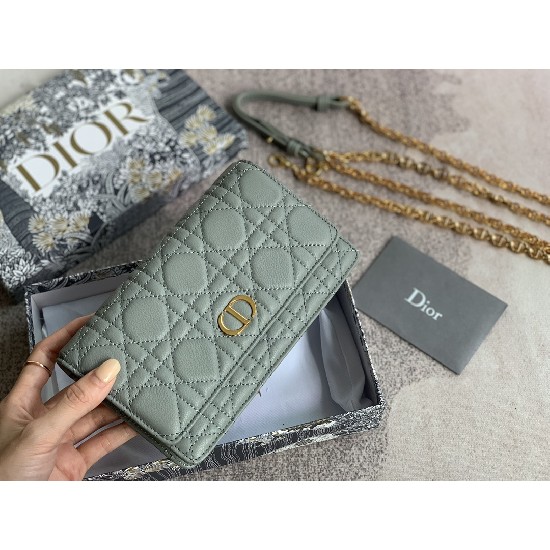 DIOR CARO BELT POUCH WITH CHAIN