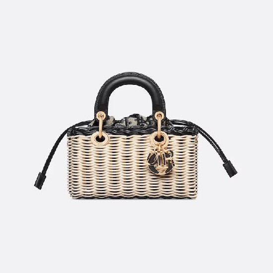 MICRO MEDIUM LADY D-JOY BAG Wicker