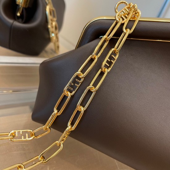 FENDI CHAIN STRAP GOLD/SILVER