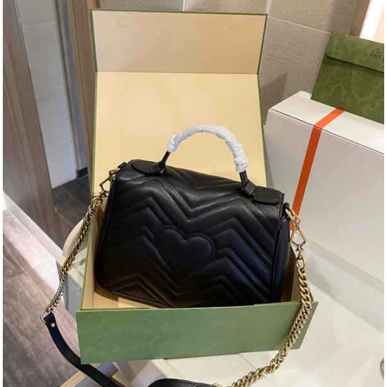 GG Marmont top handle bag leather