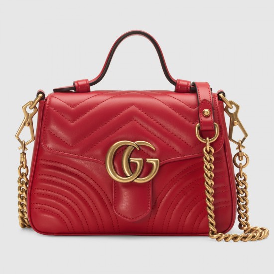 GG Marmont top handle bag leather