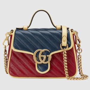 GG Marmont mini top handle bag leather