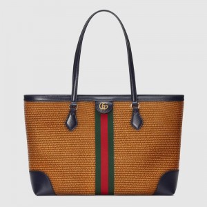 Ophidia GG medium tote straw