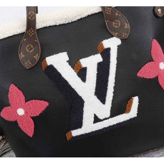 NEVERFULL MM Monogram shearling 