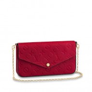 FÉLICIE POCHETTE MONOGRAM EMPREINTE SCARLET