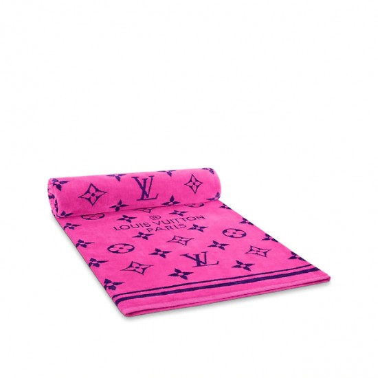 VUITTAMINS MONOGRAM BEACH TOWEL NEON PINK