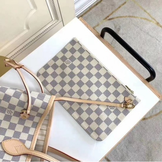 LV NEVERFULL GM Damier Azur Canvas