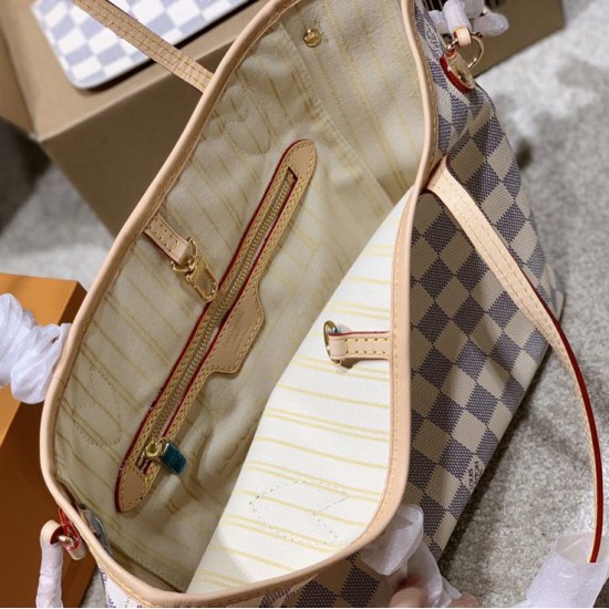 LV NEVERFULL PM Damier Azur Canvas