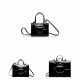 Black Patent Shopping Bag