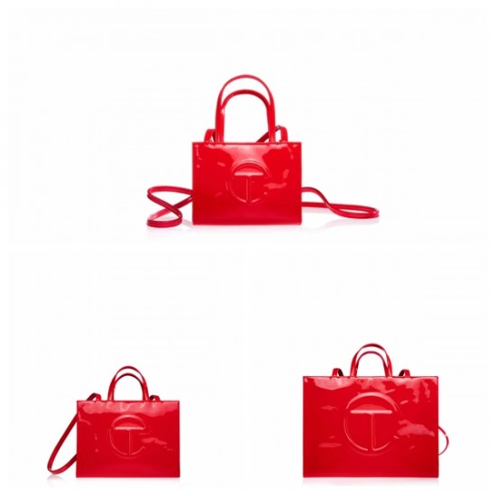 Red Patent Shopping Bag