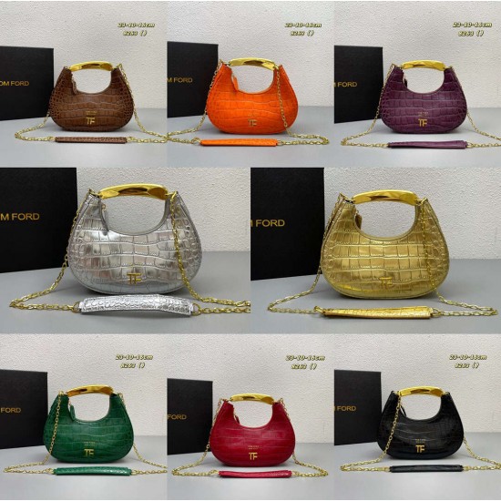 8colors STAMPED CROCODILE LEATHER BIANCA MINI HOBO